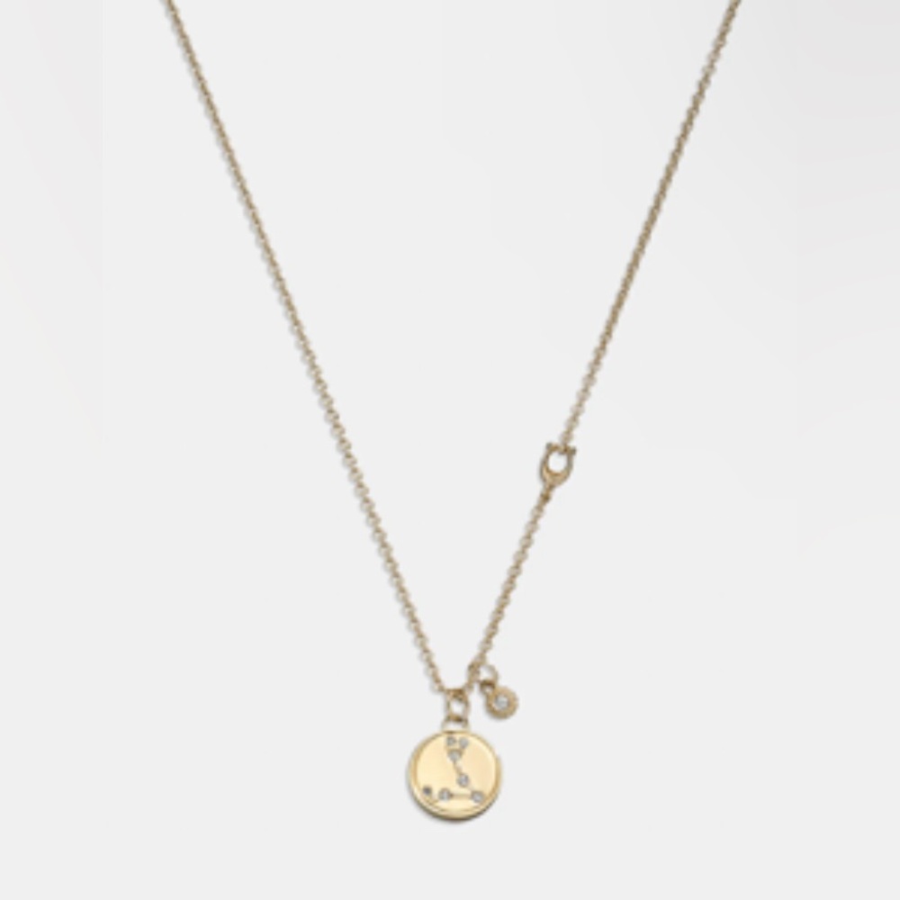 Coach Pisces coin pendant necklace